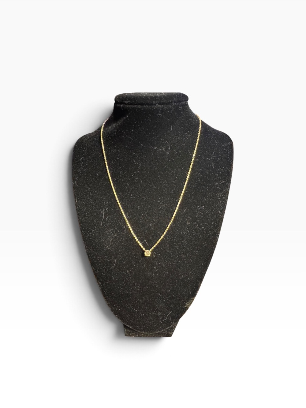 Delicate Sterling Silver Gold Plated Necklace with Cubic Pendant - Women Jewelry